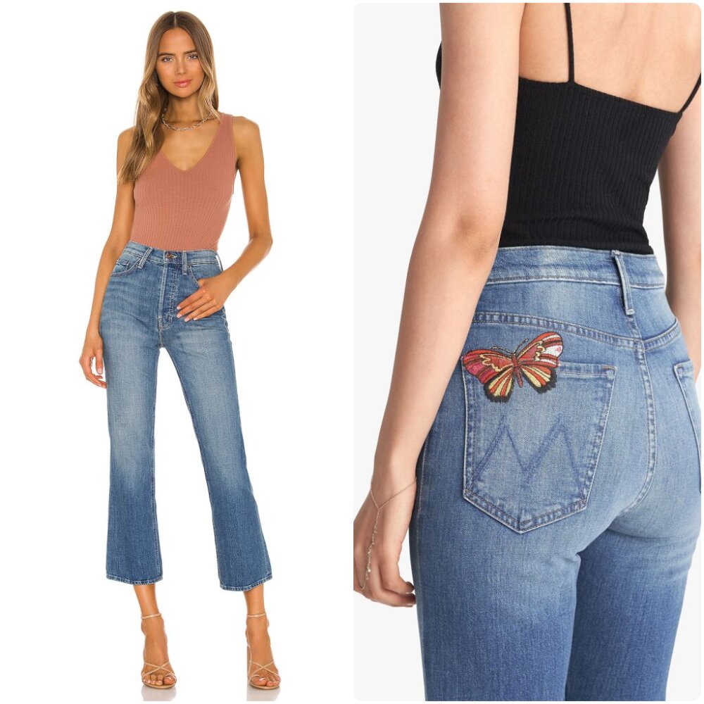 NWT Mother The Tripper in Wander Dust Embroidered Crop Bootcut 23,24,26,27‎ $228
